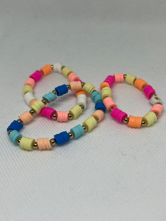 Kralen plat armband summer